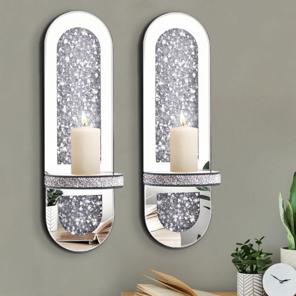 Picture of Silver Mirrored Candle Sconces